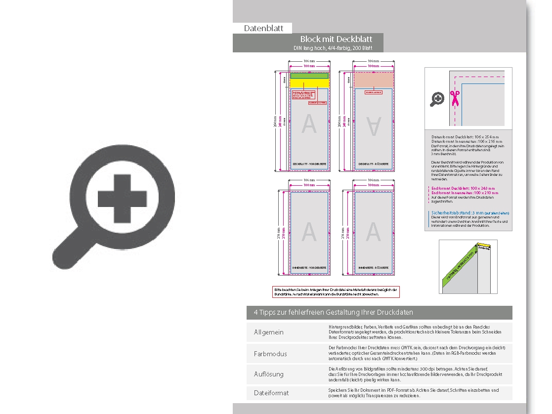 Product Bild block_mit_leimbindung_und_deckblatt__din_lang__200_blatt__4_4_farbig_beidseitig_bedruckt